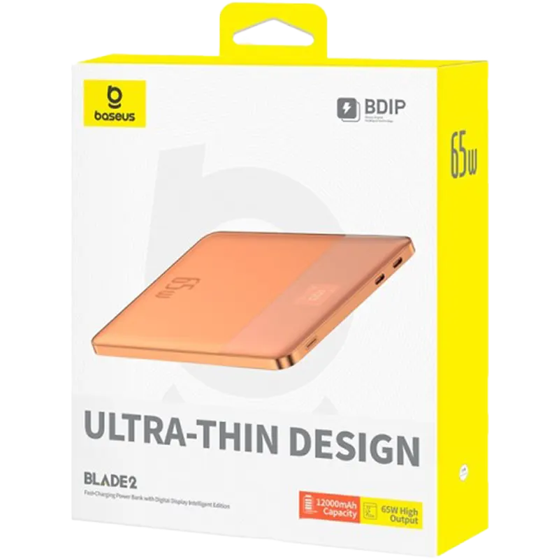 Baseus Blade 2 Power Bank 12000mAh 65W (USB-C to USB-C) Orange Mascom International.webp